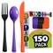 Exquisite Polished Plastic Silverware – 150 Pcs Heavy Duty Cutlery Set – 50 Each of Forks, Knives & Spoons – Disposable Utensil Set for Parties, Events & Catering – Flatware Set by Party Solids